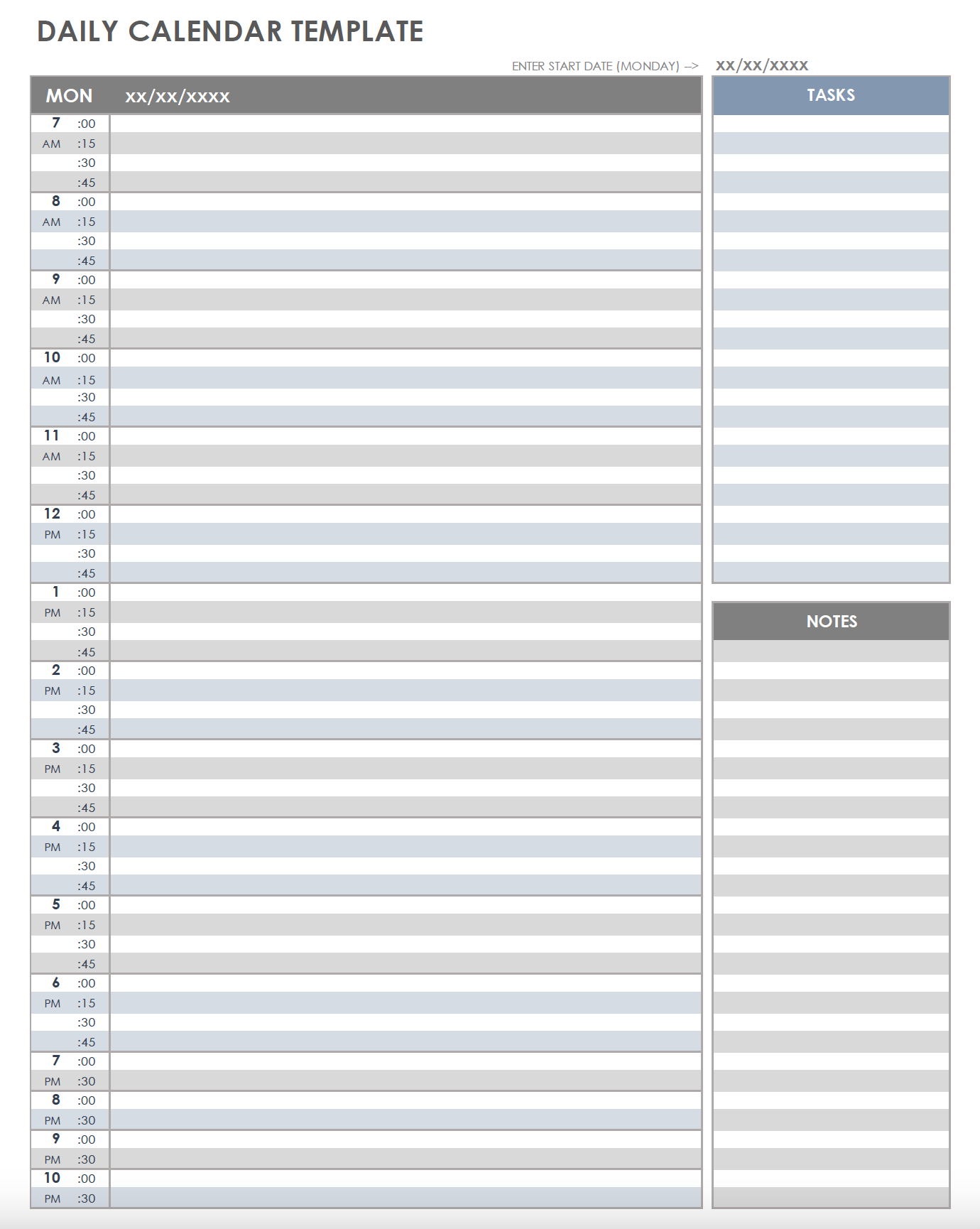 Free Daily Schedule Template Printable