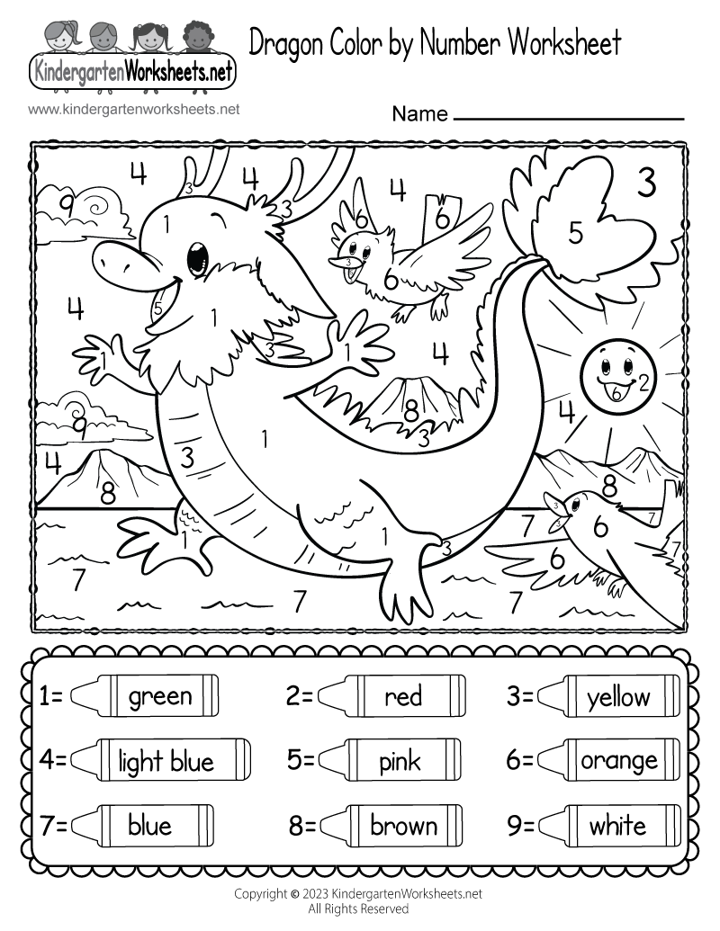 Printable Color By Number Worksheets
