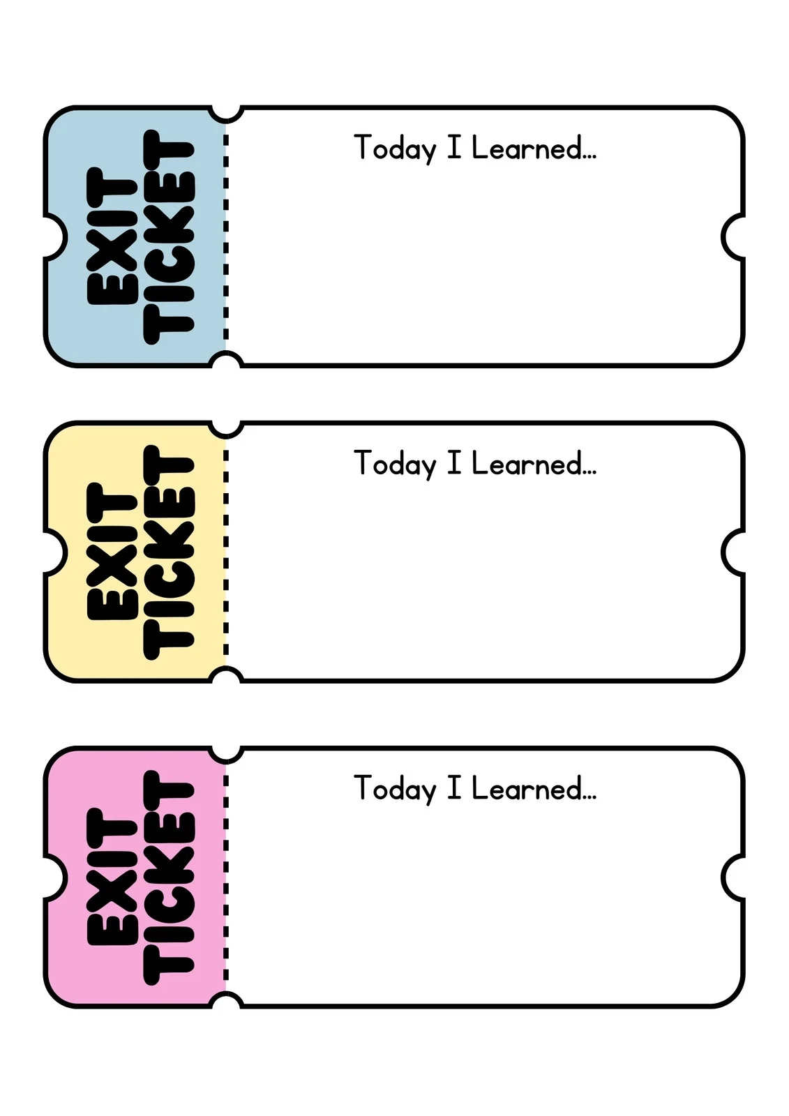 Printable Ticket Templates