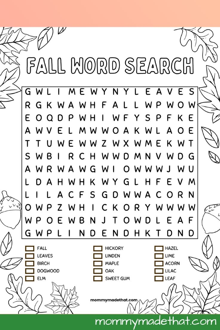 Autumn Puzzles Printable