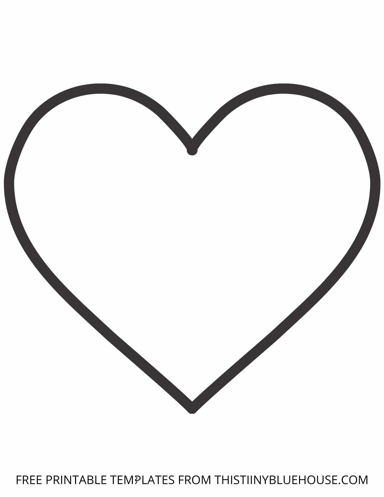 Free Printable Heart Template 6 Sizes Of Heart Outlines Small 