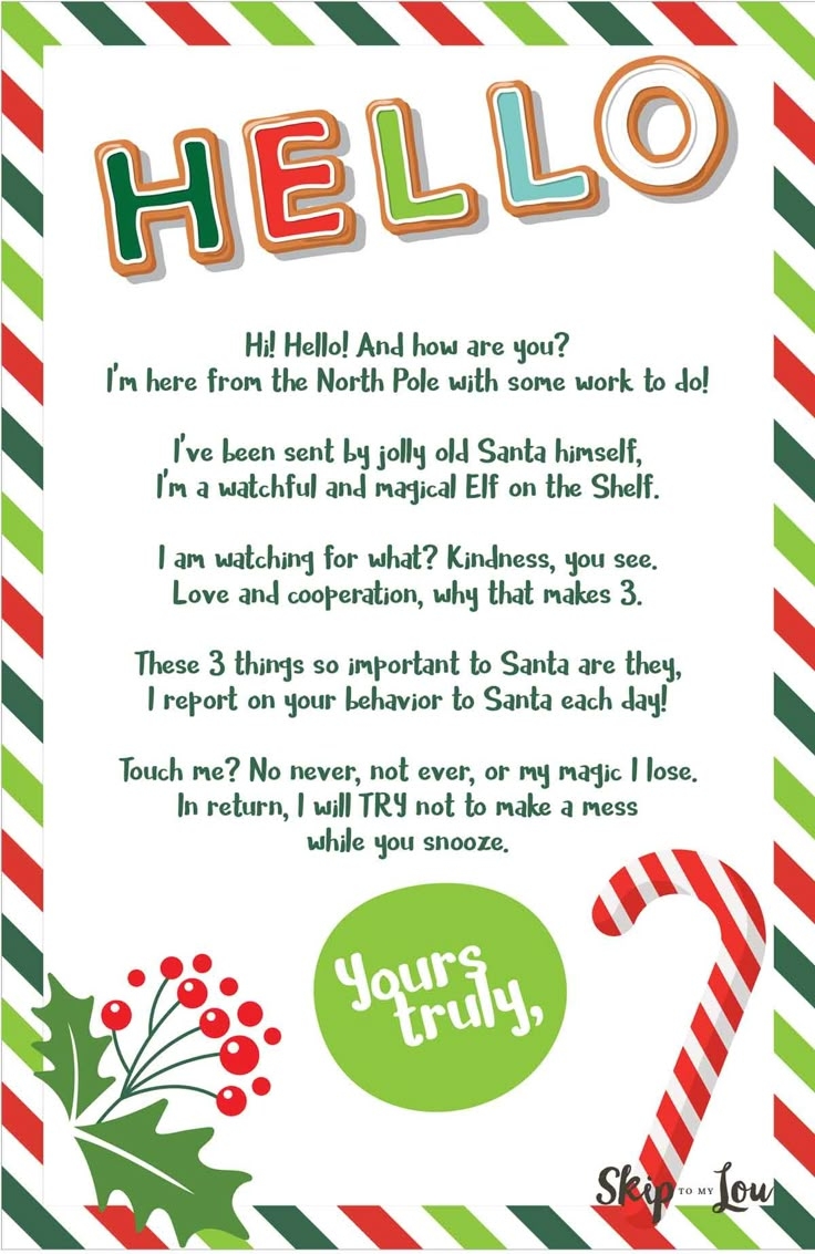 Elf Letter Template Free Printable
