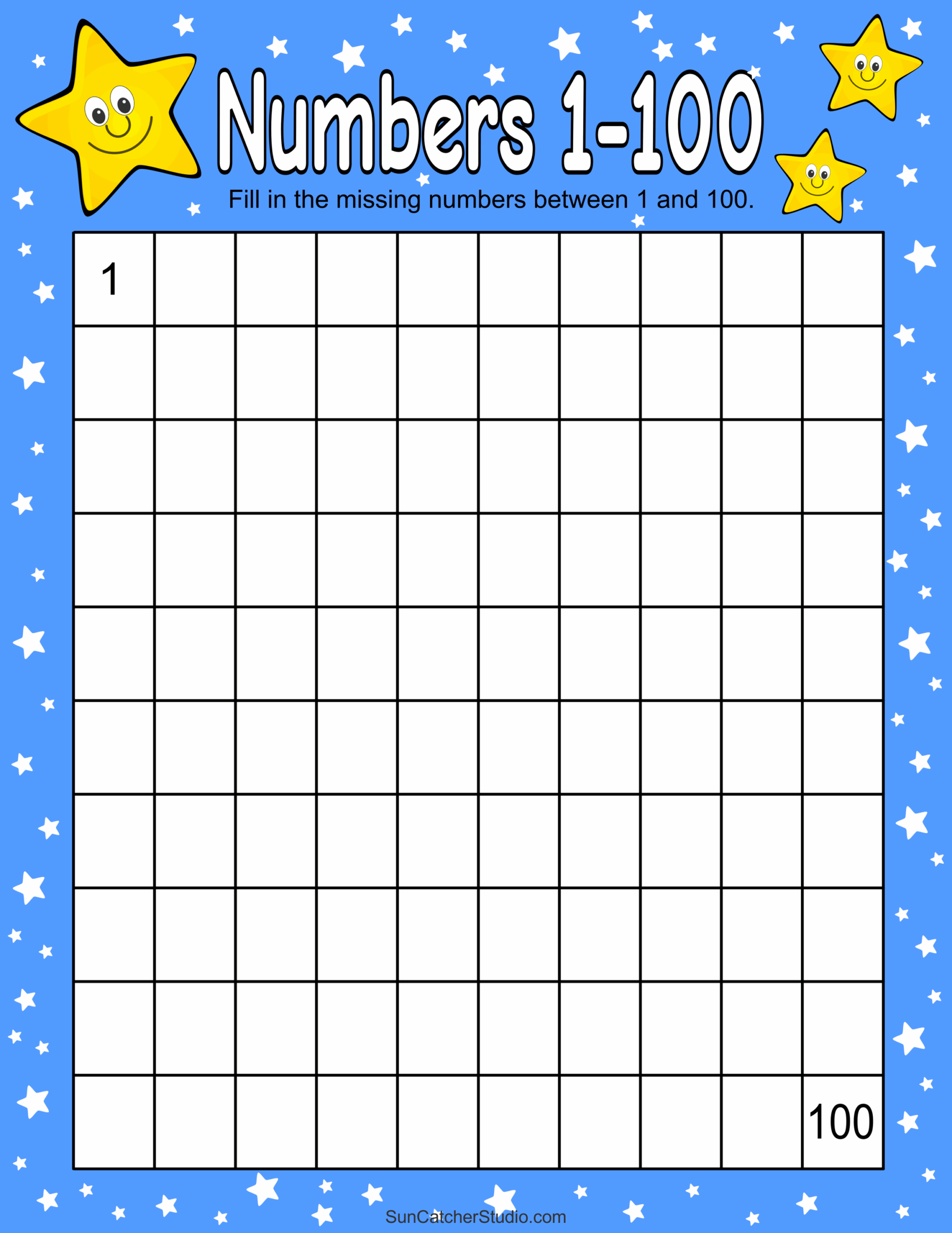 Free Printable Hundreds Charts Numbers 1 To 100 DIY Projects 