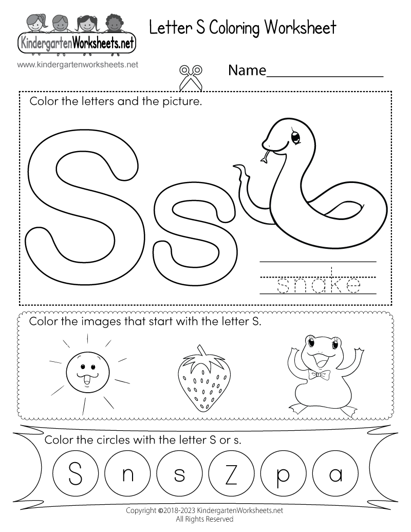 Free Printable Letter S Coloring Worksheet Worksheets Library