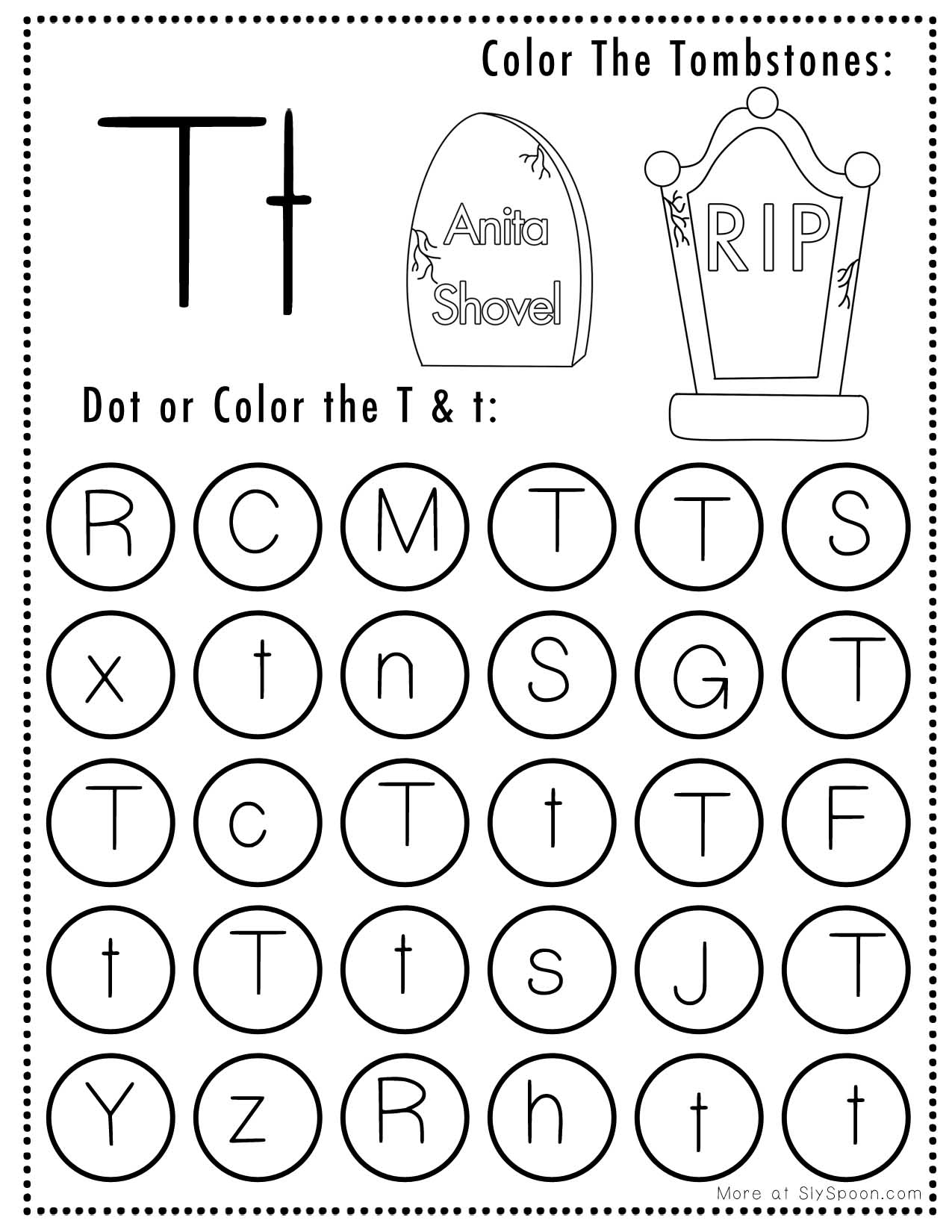 Letter T Free Printable Worksheet