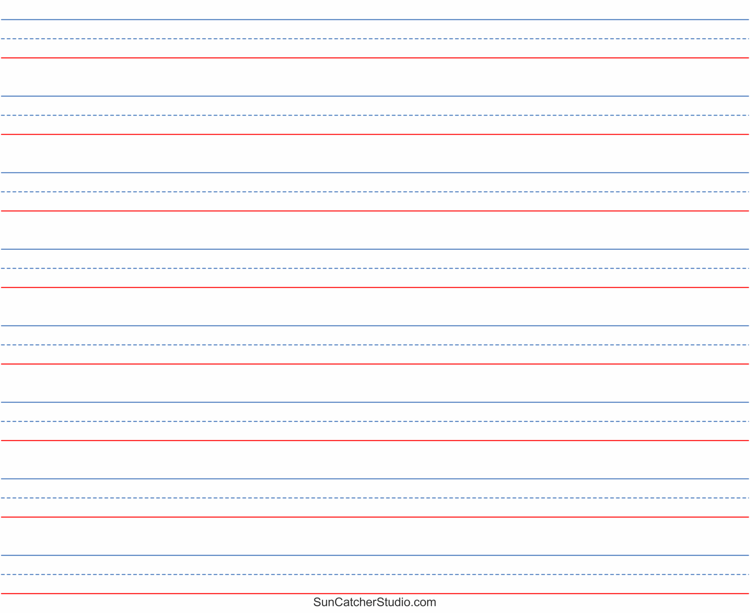 Free Printable Lined Paper Handwriting Notebook Templates 