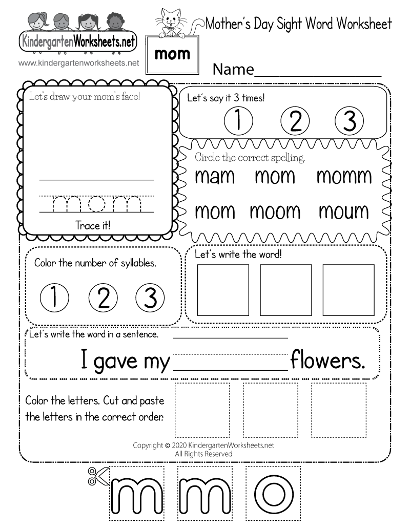 Free Printable Mother's Day Worksheets