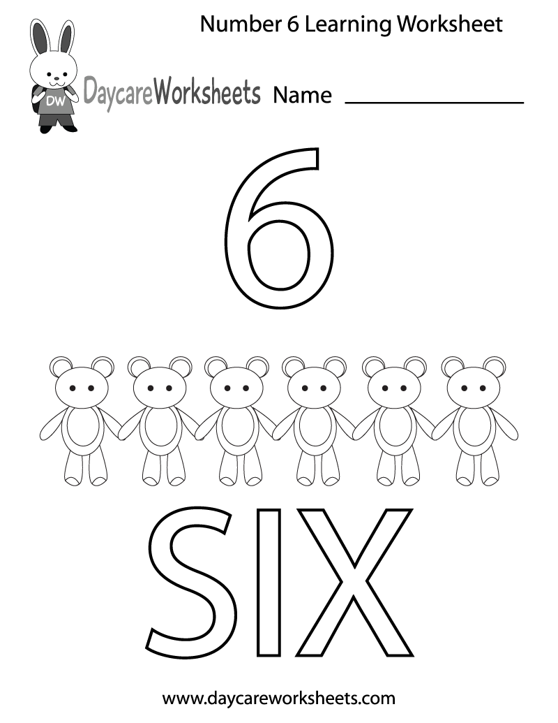 Number 6 Worksheets Free Printable