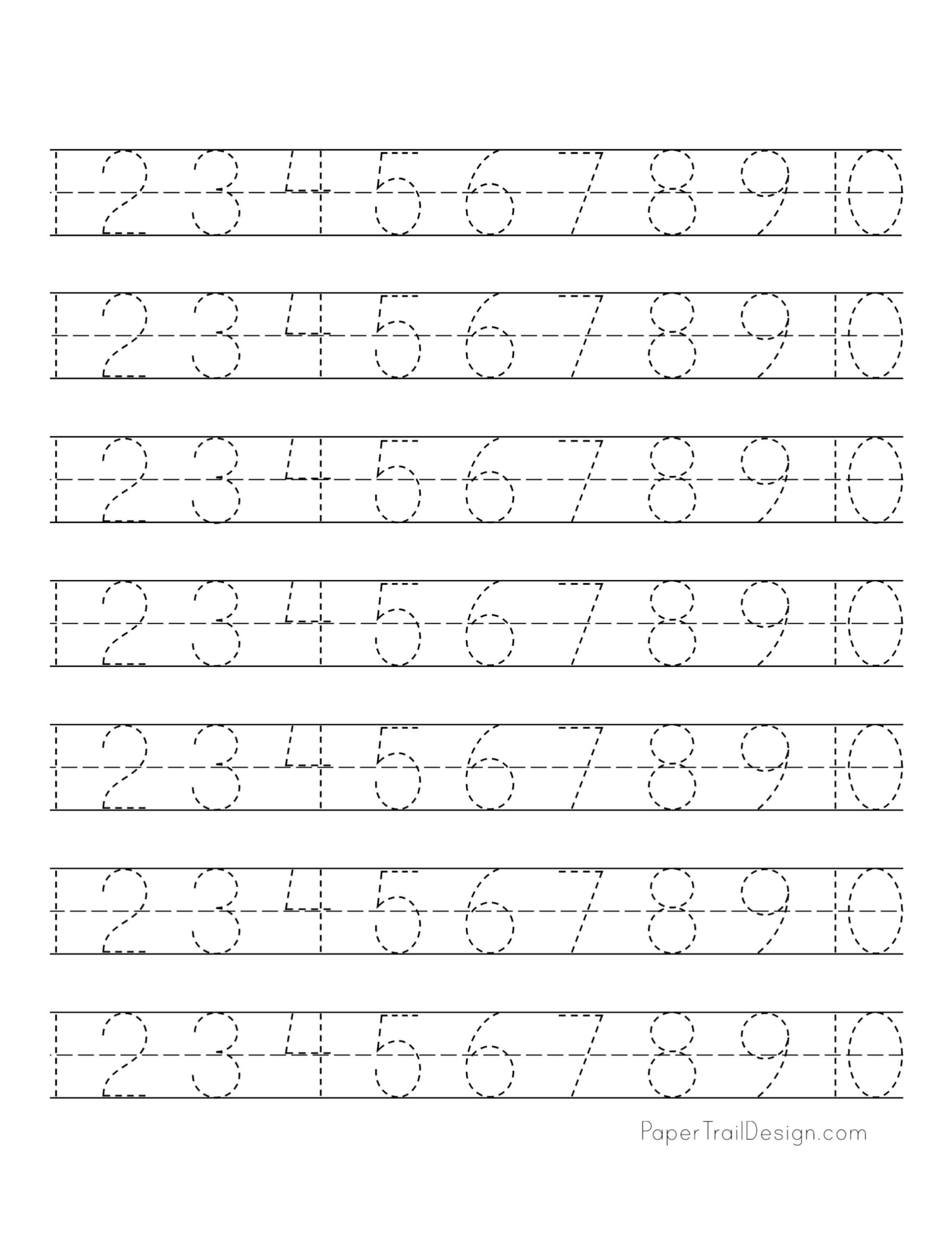 Free Printable Tracing Worksheets Numbers