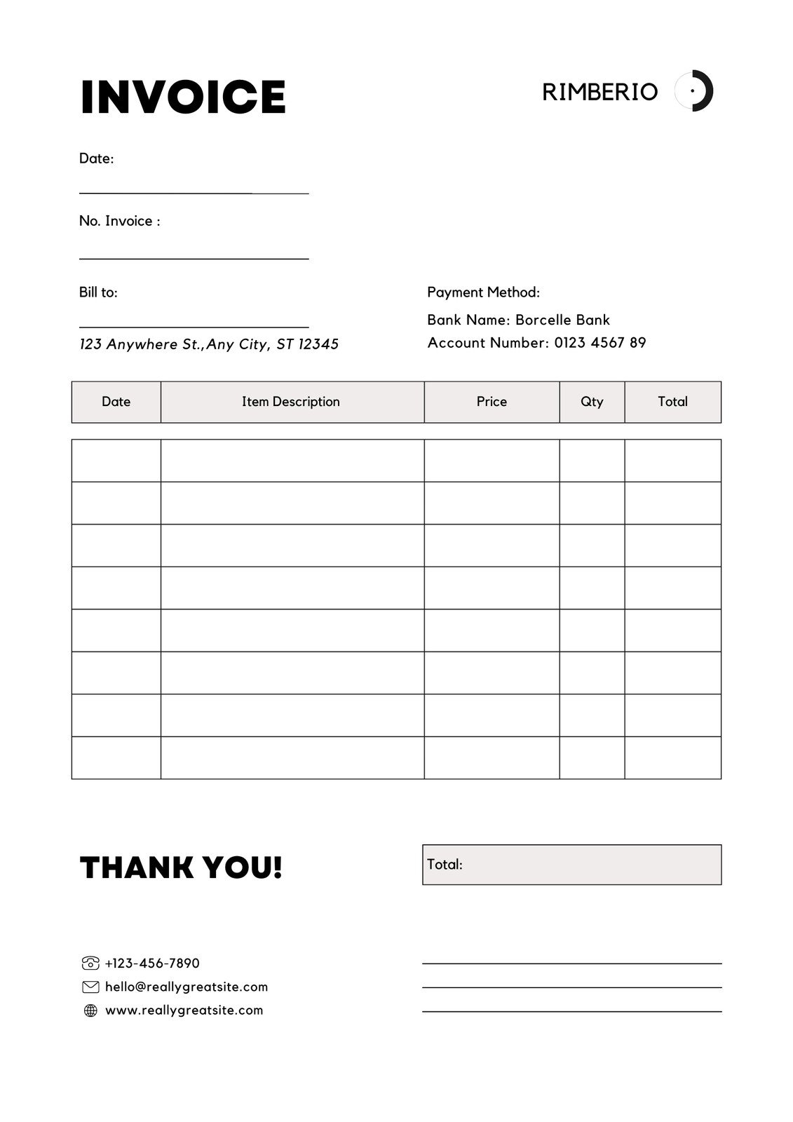 Printable Invoice Template