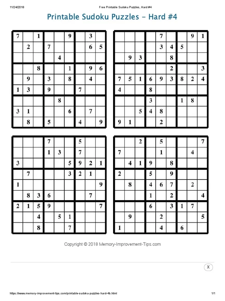 Free Printable Sudoku Puzzles Pdf