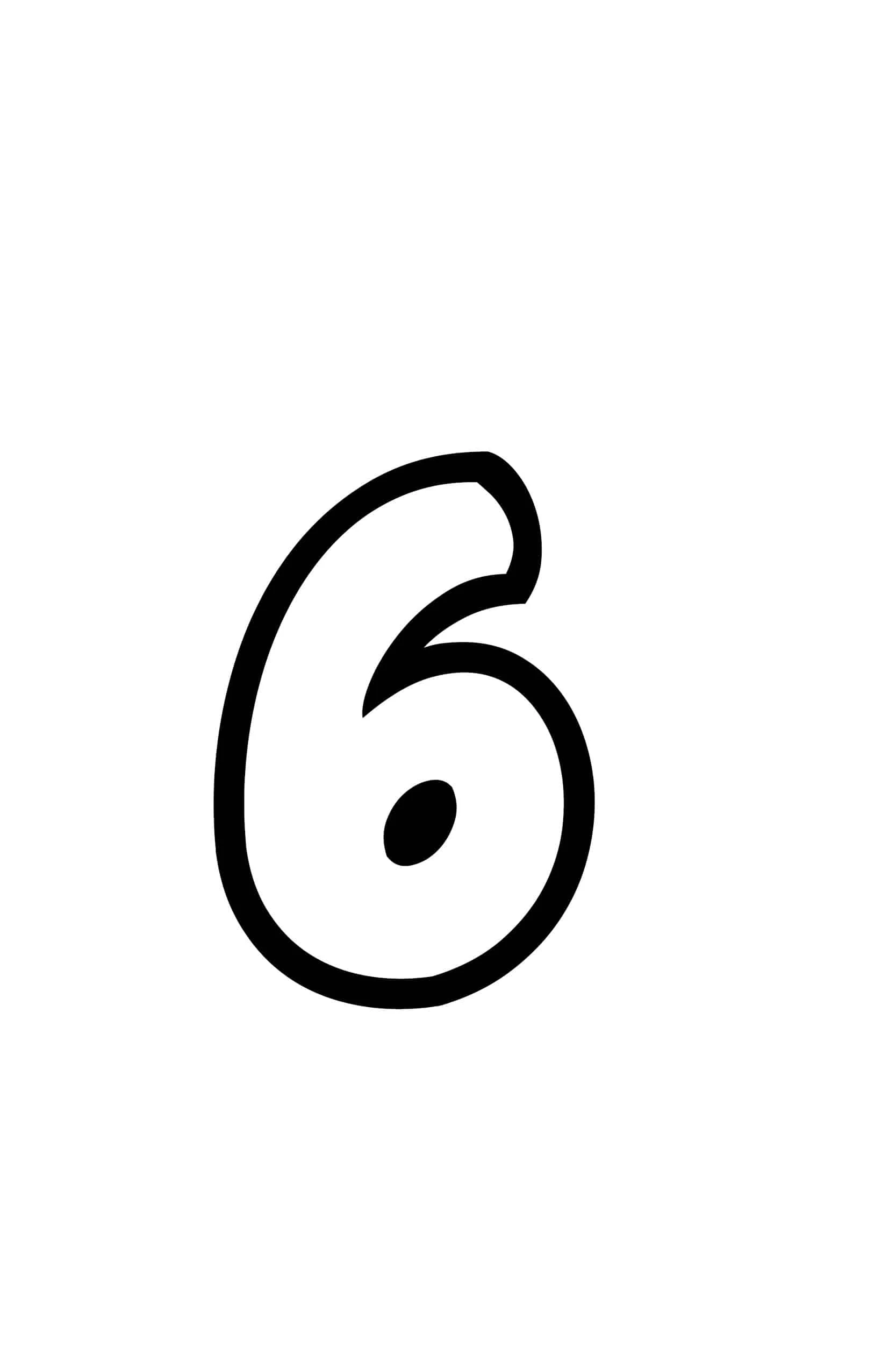 Free Printable Tracing Numbers Bubble Number 6