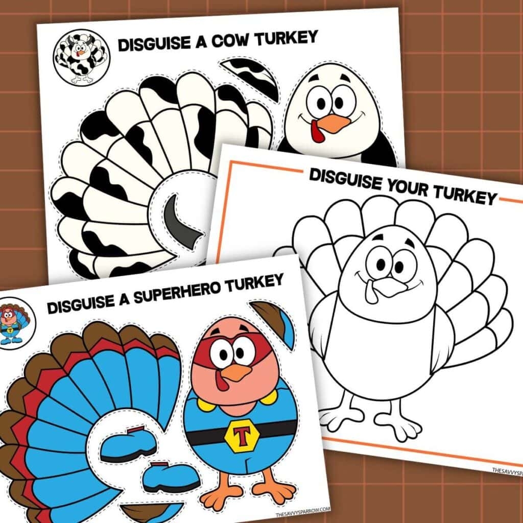 Printable Disguise A Turkey Template
