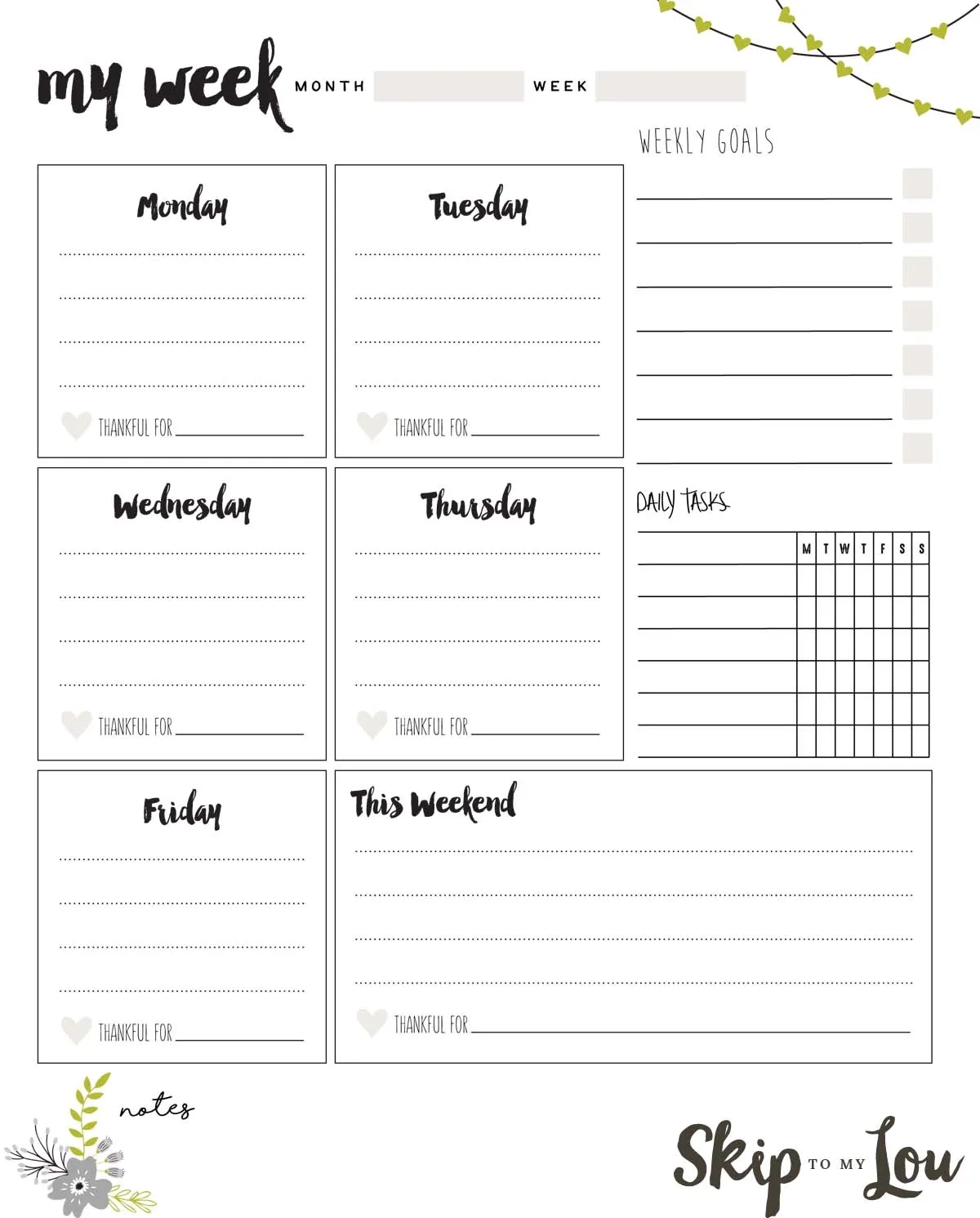 Free Printable Daily Calendars For The Week