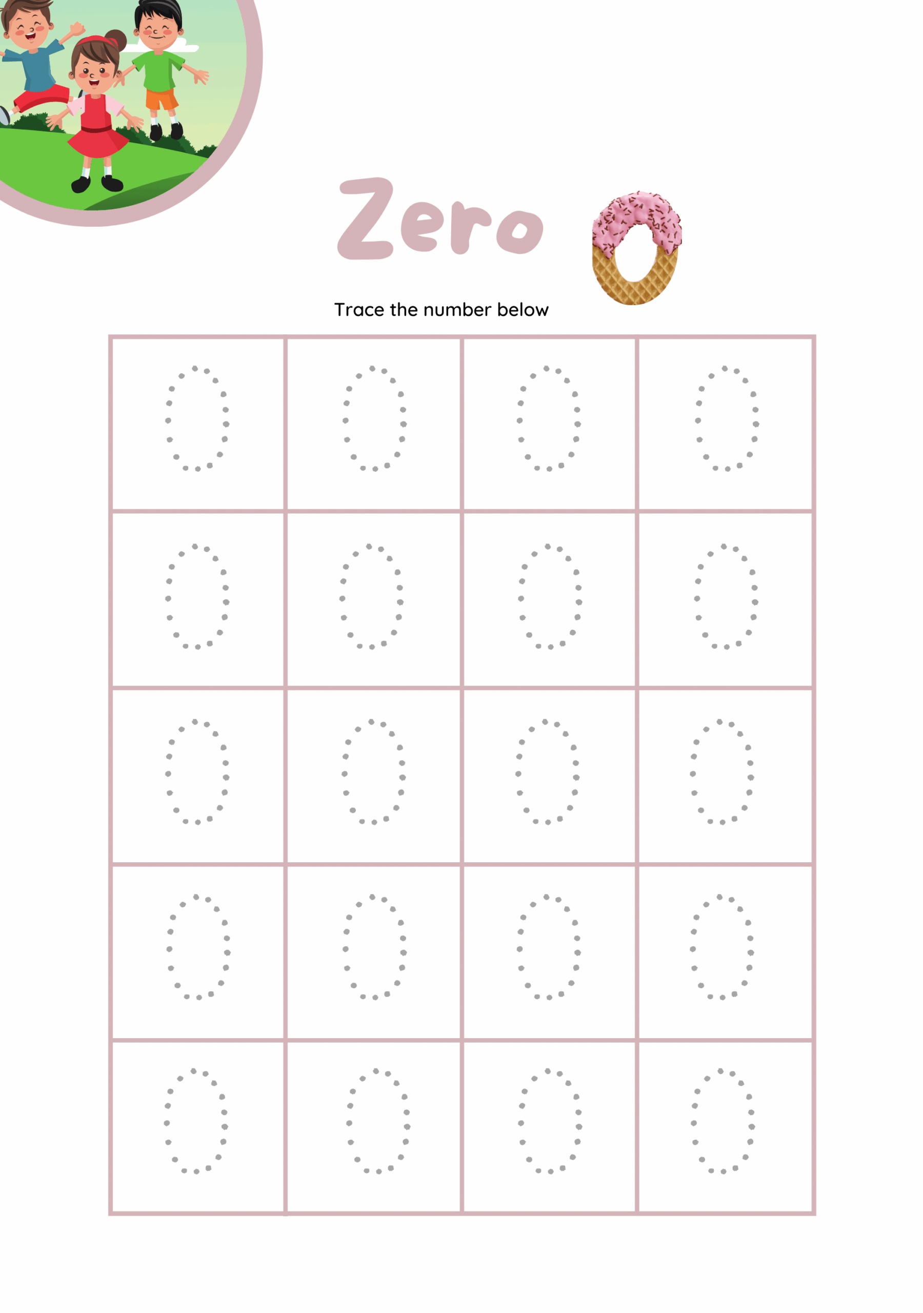 Number 0 Tracing Worksheets Free Printable