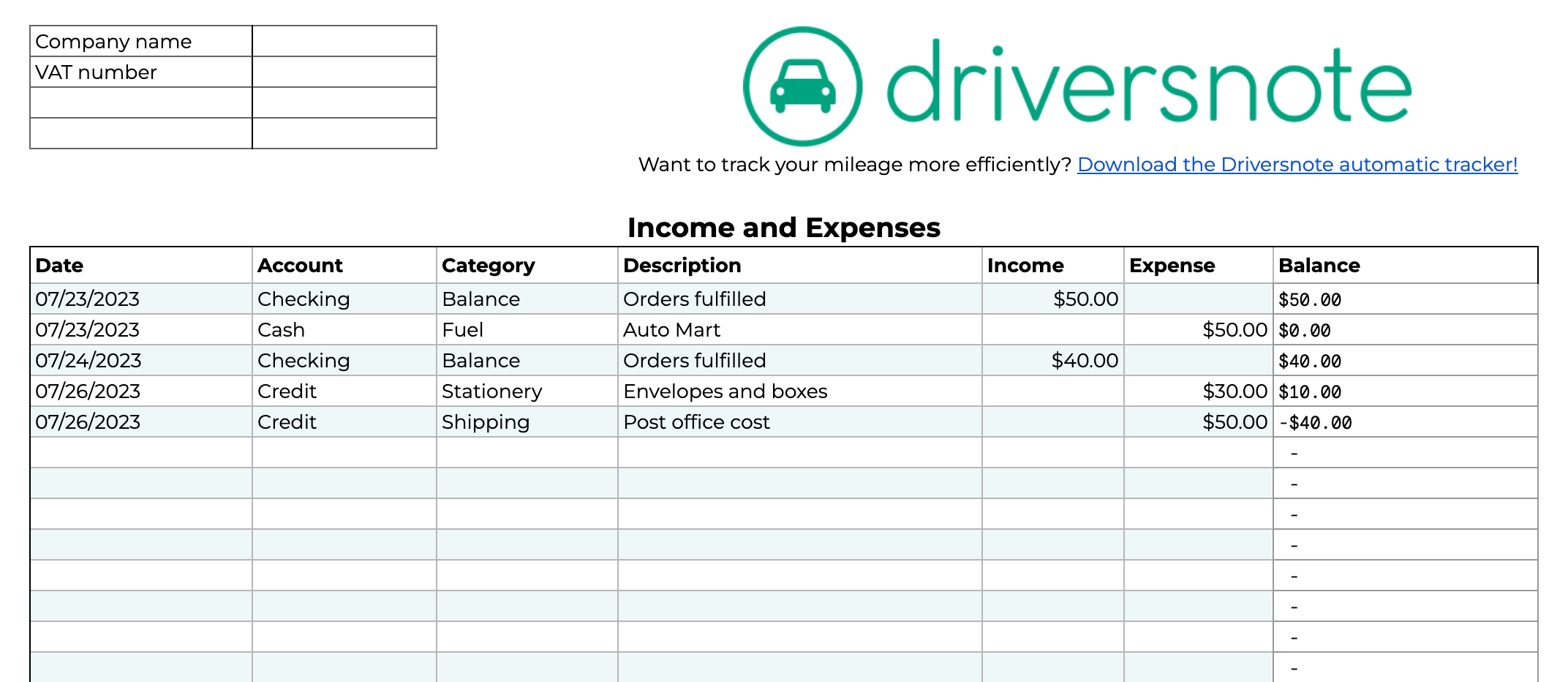 Income Expense Worksheet Printable