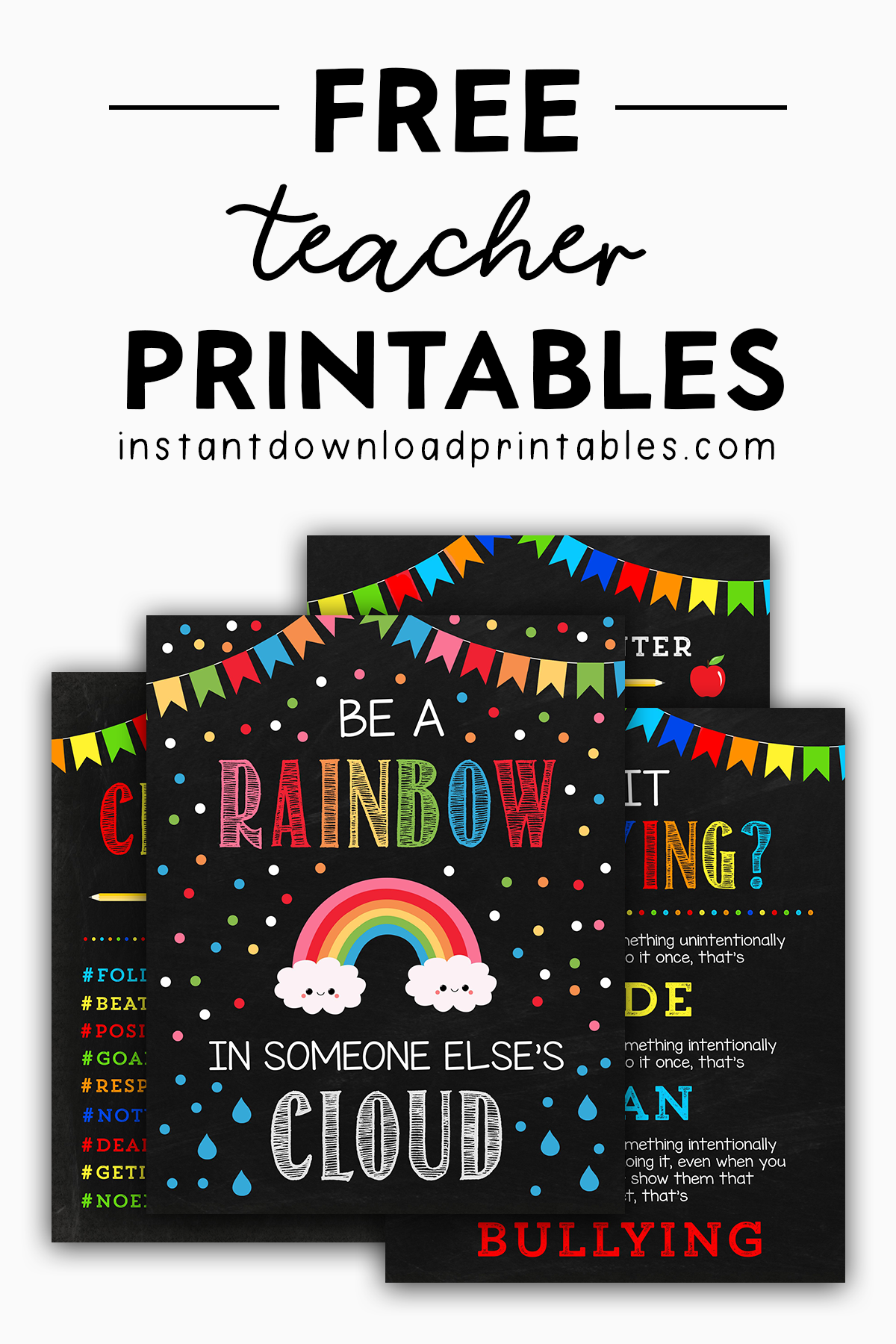 Free Teacher Decor Classroom Sign Chalkboard Printables Instant 