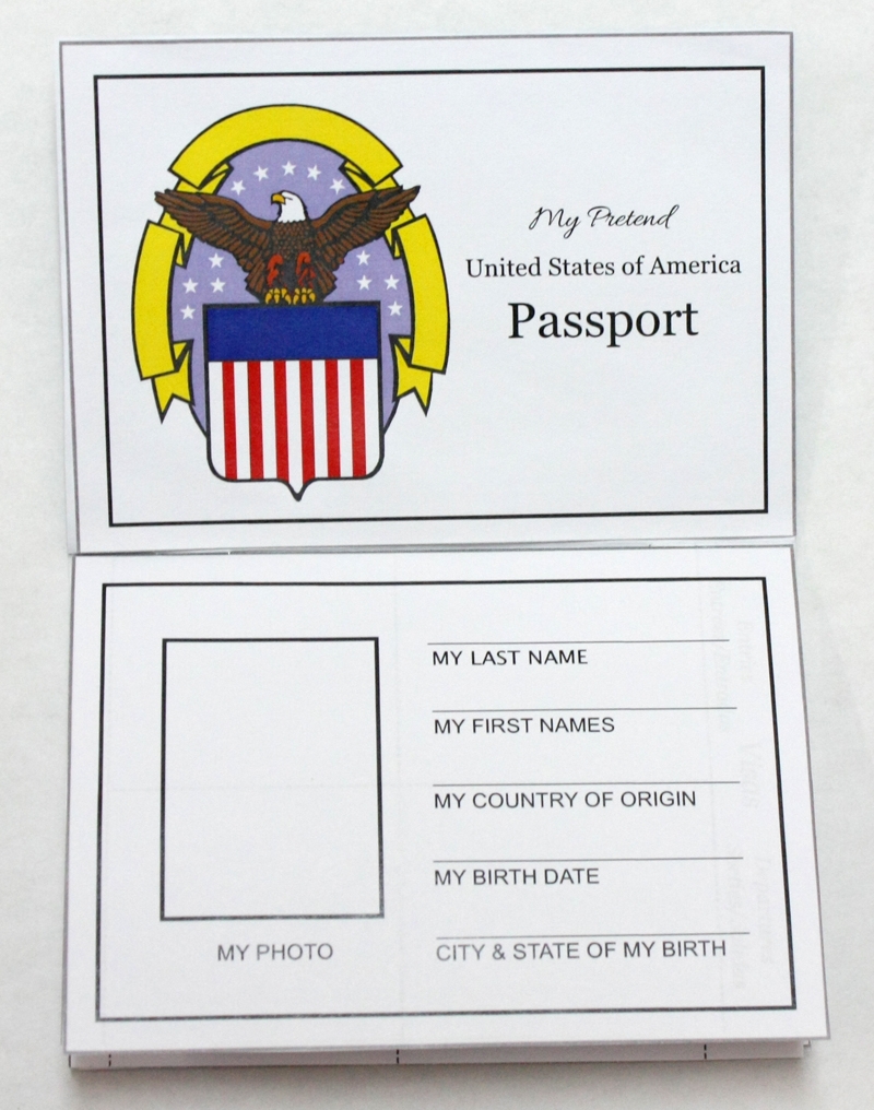 Downloadable Printable Passport Template