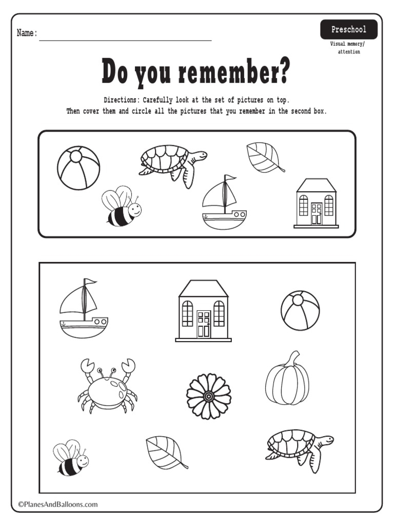 Free Visual Memory Worksheet Download Free Visual Memory 