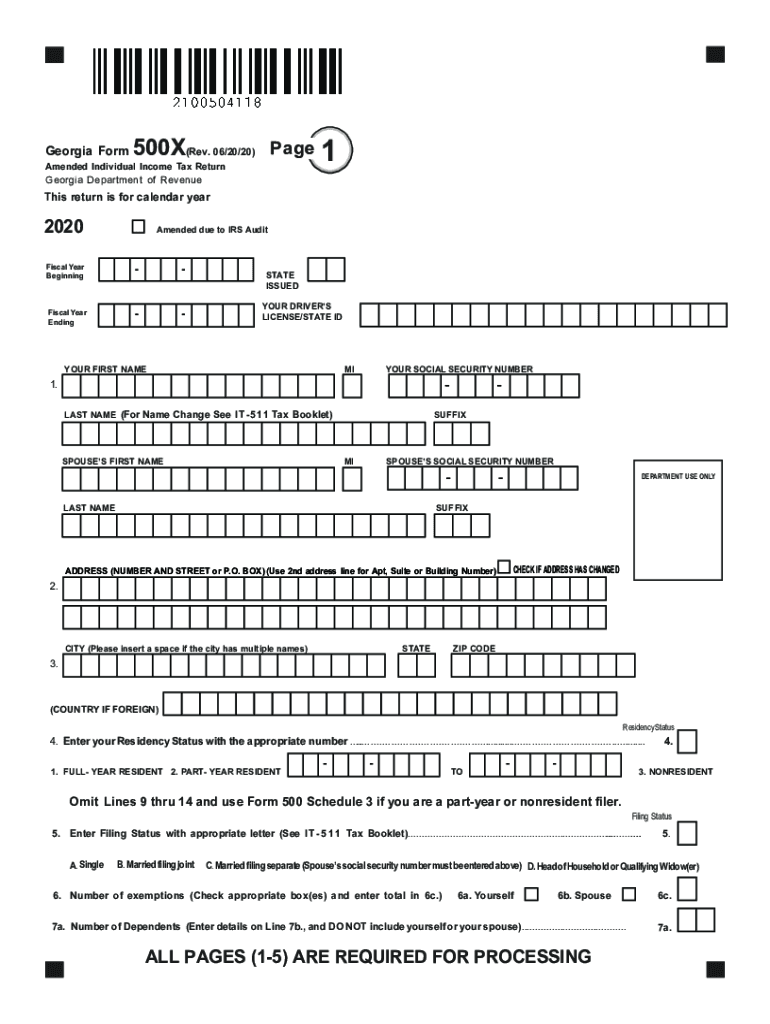 Georgia Form 500x Fill Out amp Sign Online DocHub