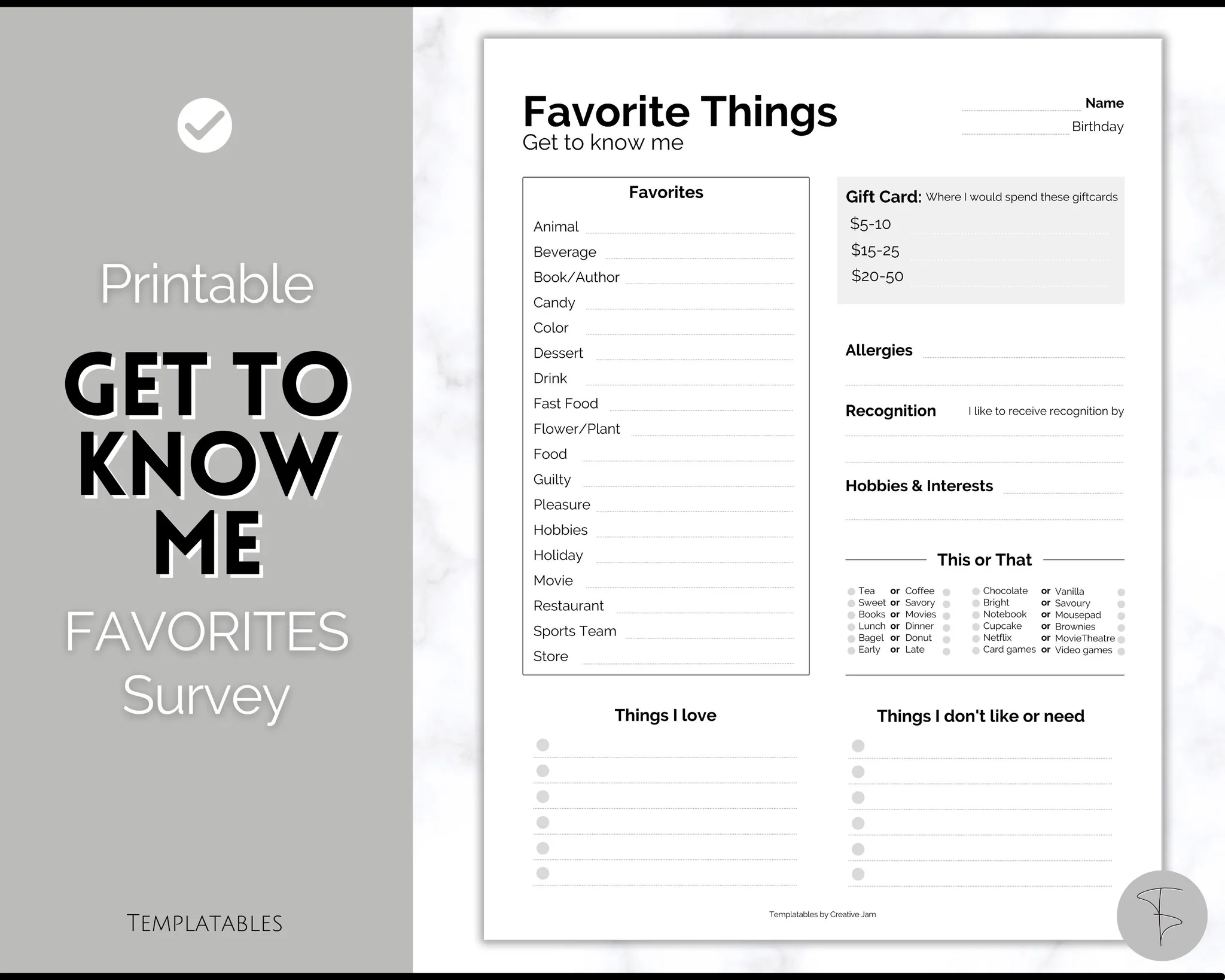 Get To Know Me Printable Game Get To Know You Ice Breaker Game
