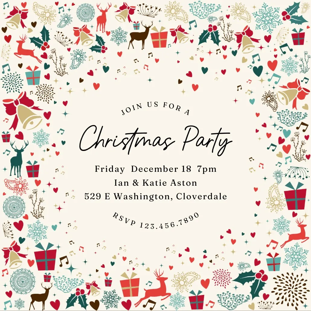 Christmas Invitation Template Printable Free