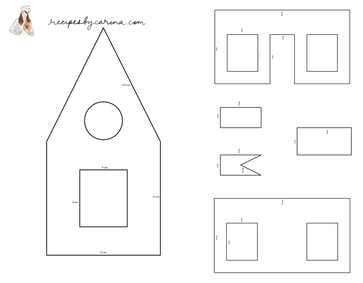 Printable Full Size Gingerbread House Template