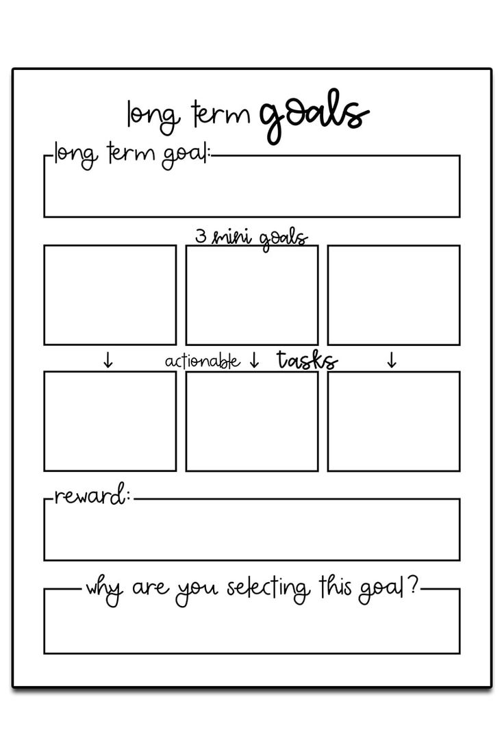 Goals Template Printable