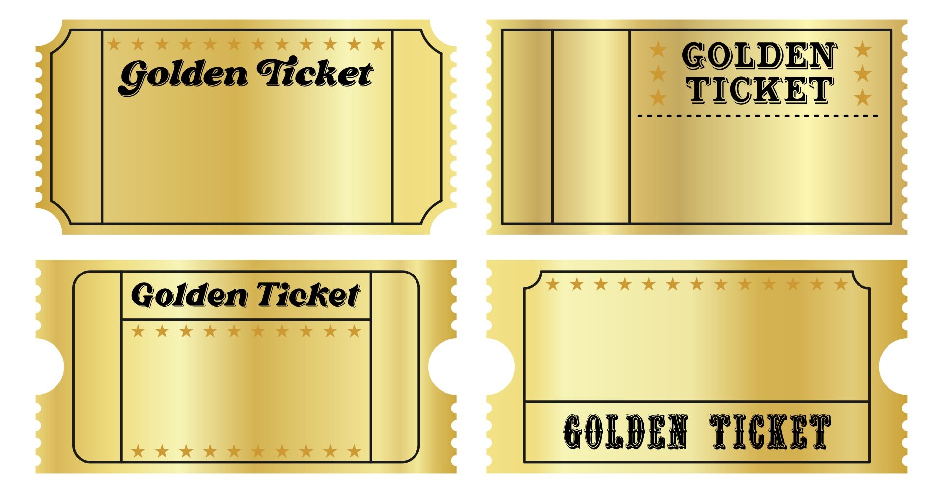 Golden Ticket Printable Template