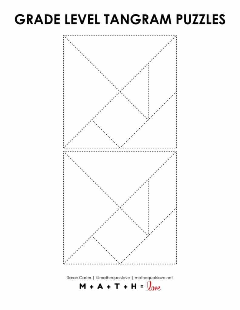 Grade Level Tangram Puzzles For First Week Of School Math Love