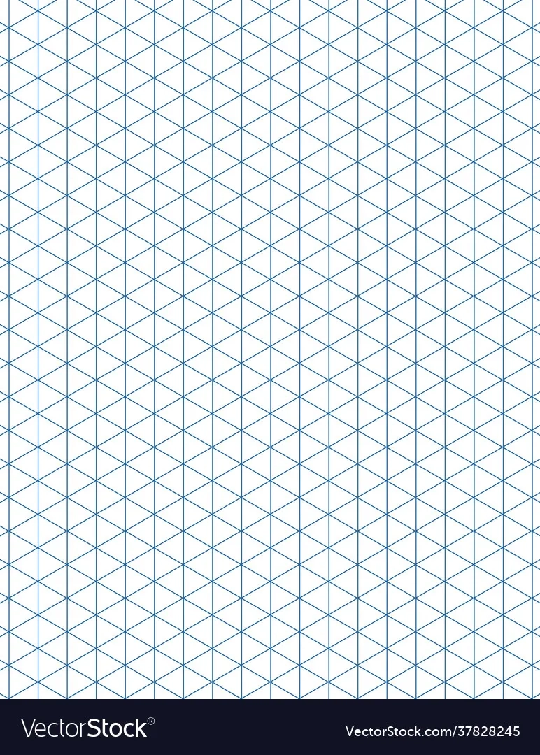 Graph Paper Printable Isometric Color Grid Vector Image
