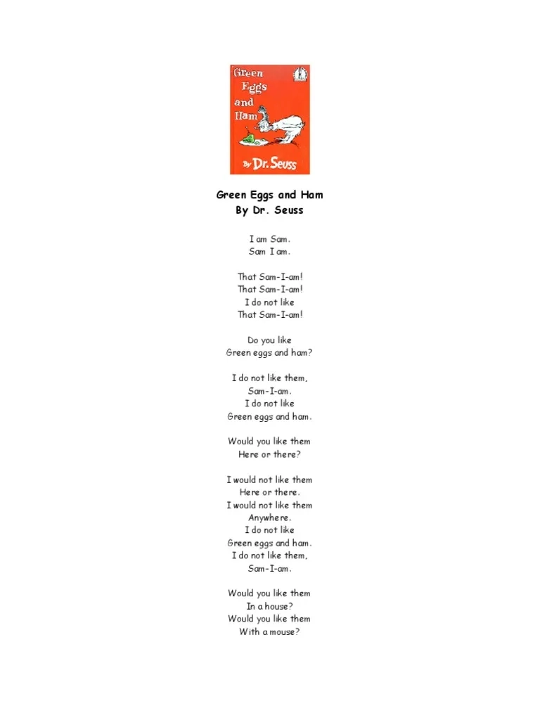 Green Eggs And Ham PDF PDF