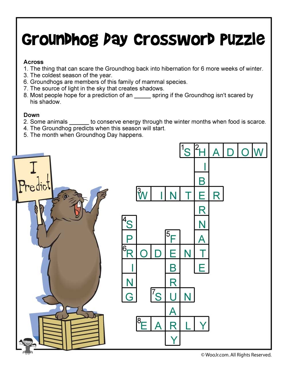 Groundhog Day Activity Pages Woo Jr Kids Activities 