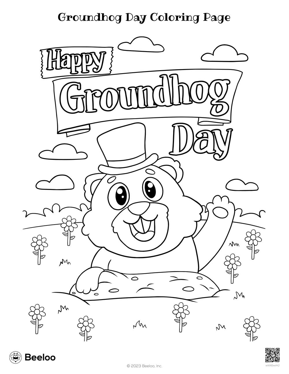 Groundhog Day Coloring Page Beeloo Printable Crafts And 