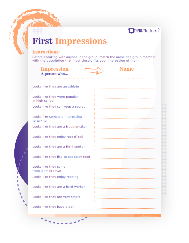 Group Therapy Worksheets