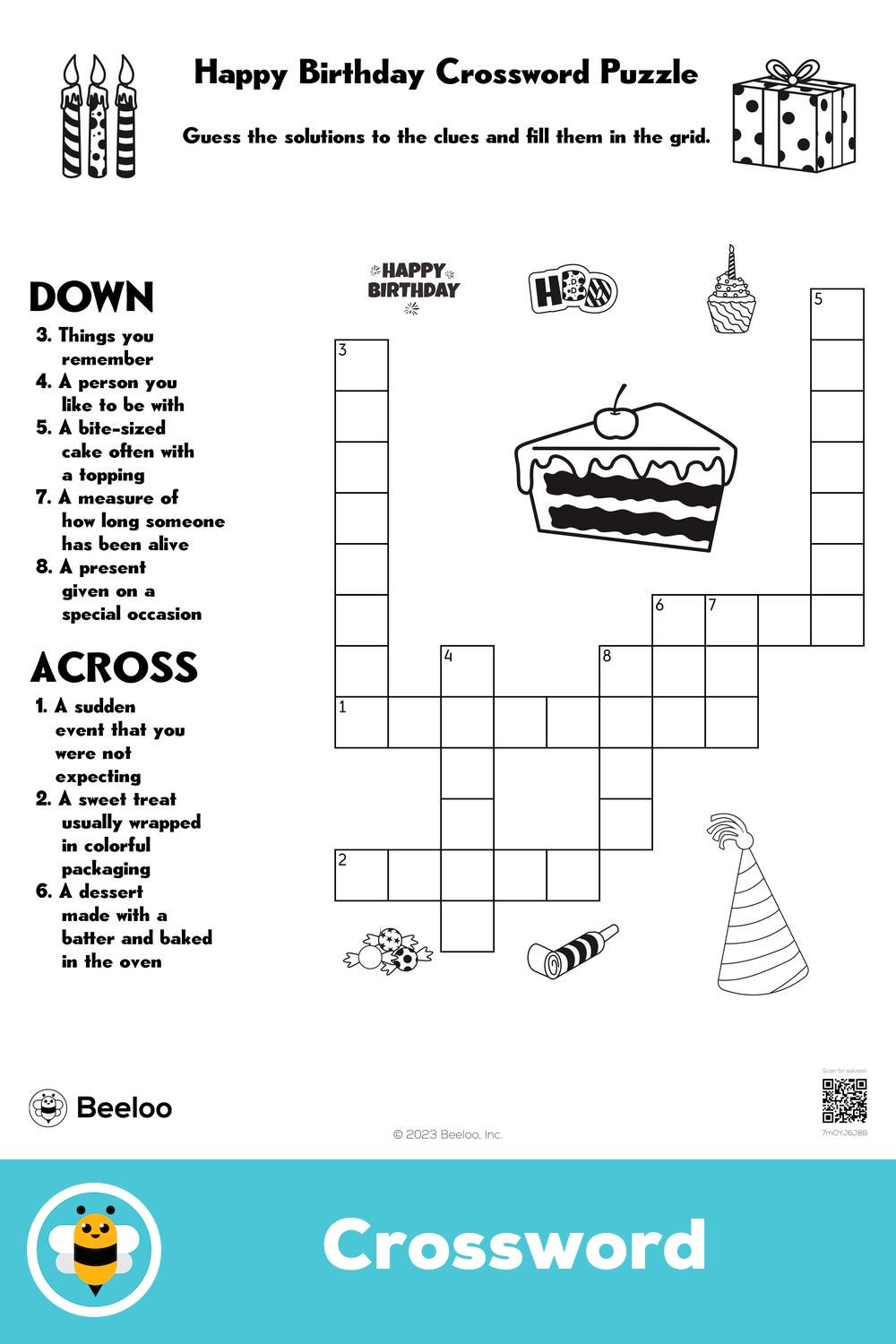 Free Printable Birthday Crossword Puzzles