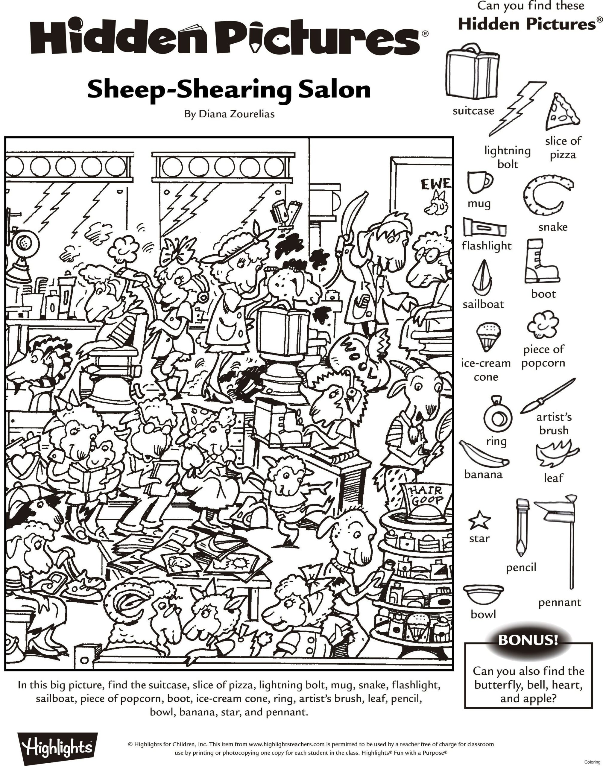 Hard Advanced Hidden Pictures Printable Worksheets Library
