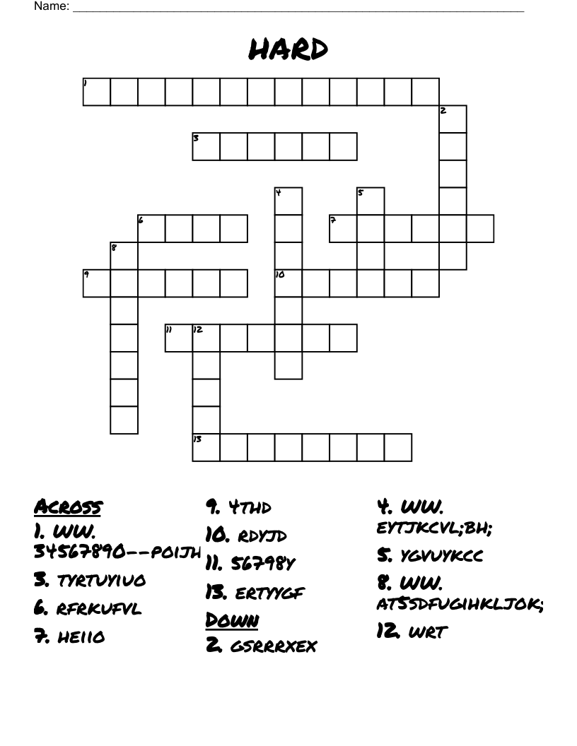 French Crossword Puzzles Printable Hard