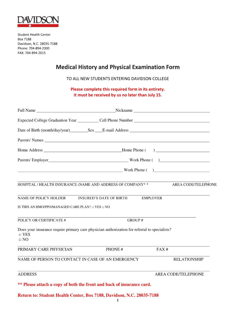 Printable History And Physical Template Pdf