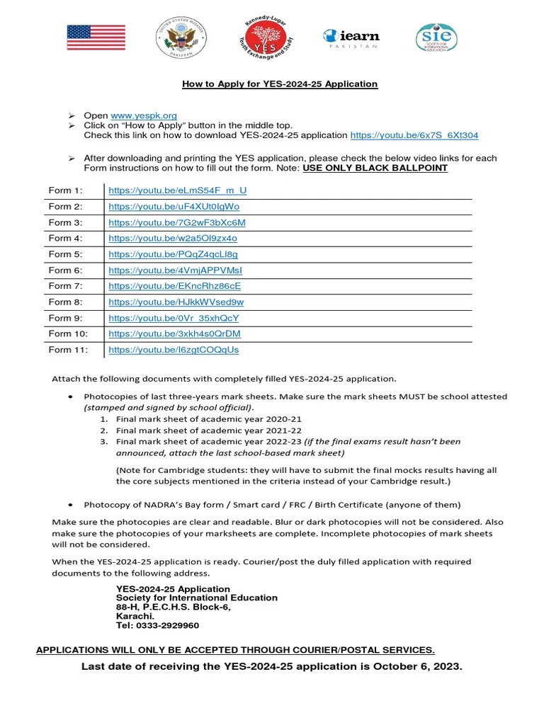 How To Apply YES 2024 25 PDF Written Communication Freight 