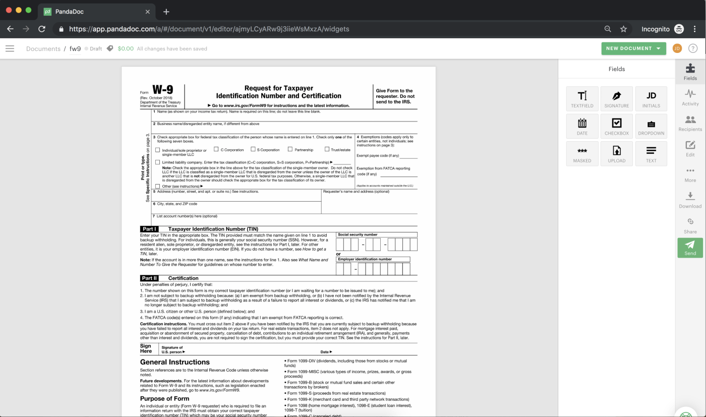 W9 Form Pdf Signable
