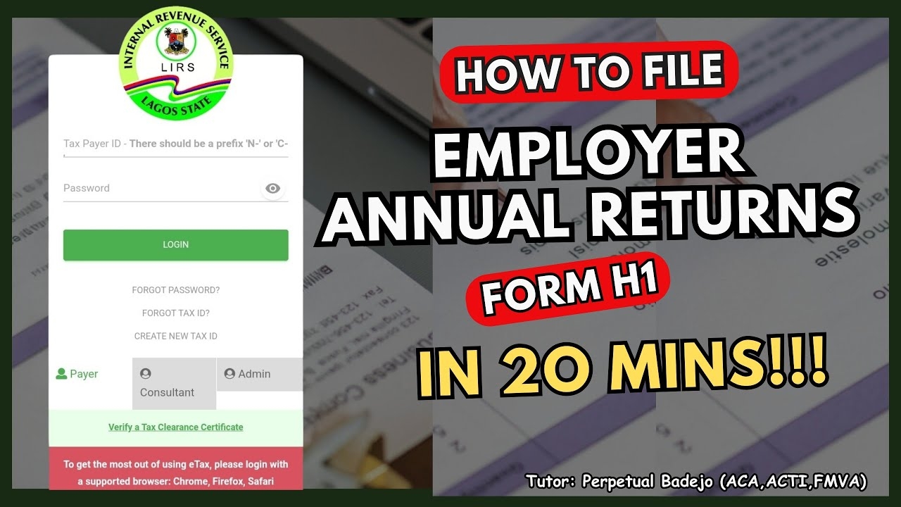 HOW TO FILE EMPLOYER ANNUAL RETURNS FORM H1 IN 20 MINUTES 