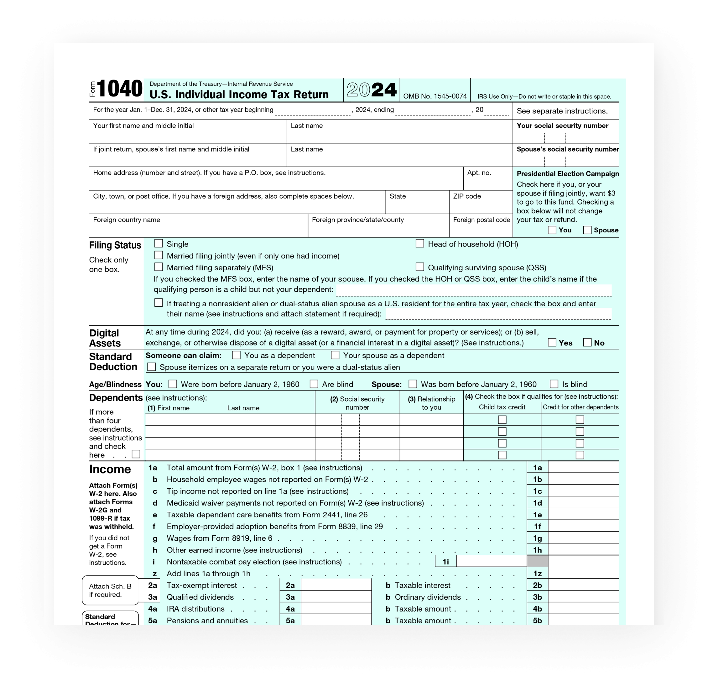 Irs Form 1040 Instructions