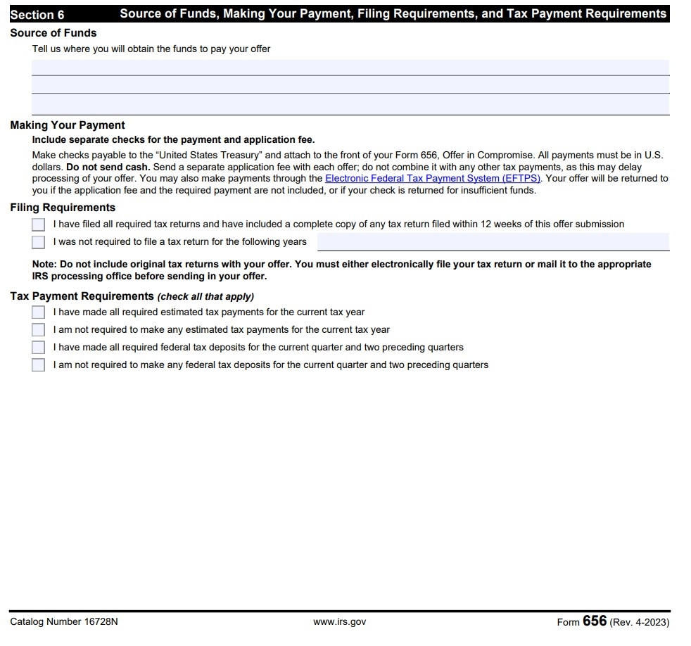 Irs Form 656 Instructions