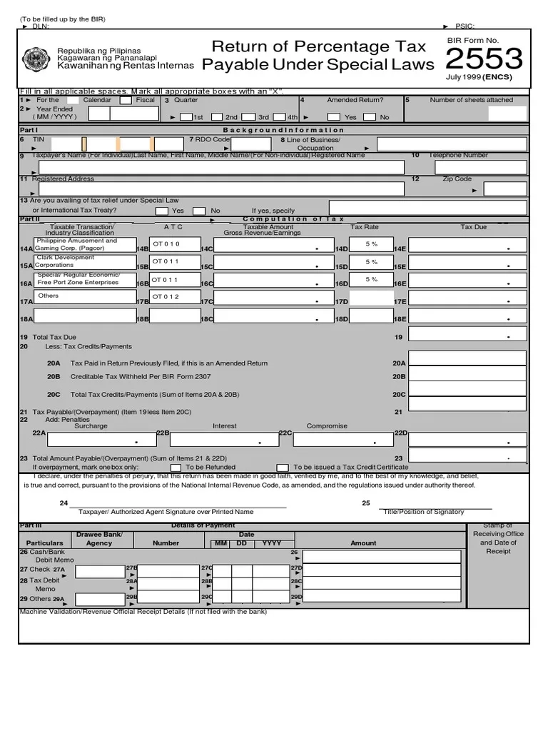 How To Fill Up Form 2307 PDF Payments Taxpayer
