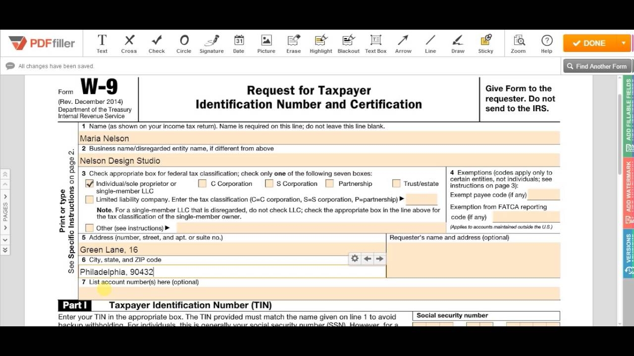 How To Fill W9 Form