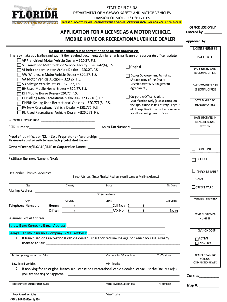 Florida Form Hsmv 83007