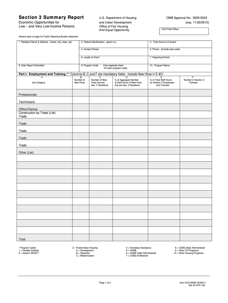 HUD 60002 Form Fill Online Printable Fillable Blank PdfFiller