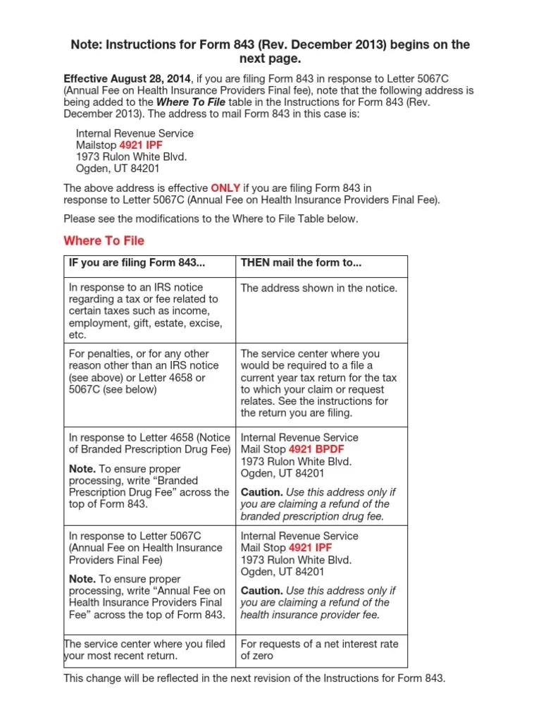 Irs Form 843 Instructions Pdf
