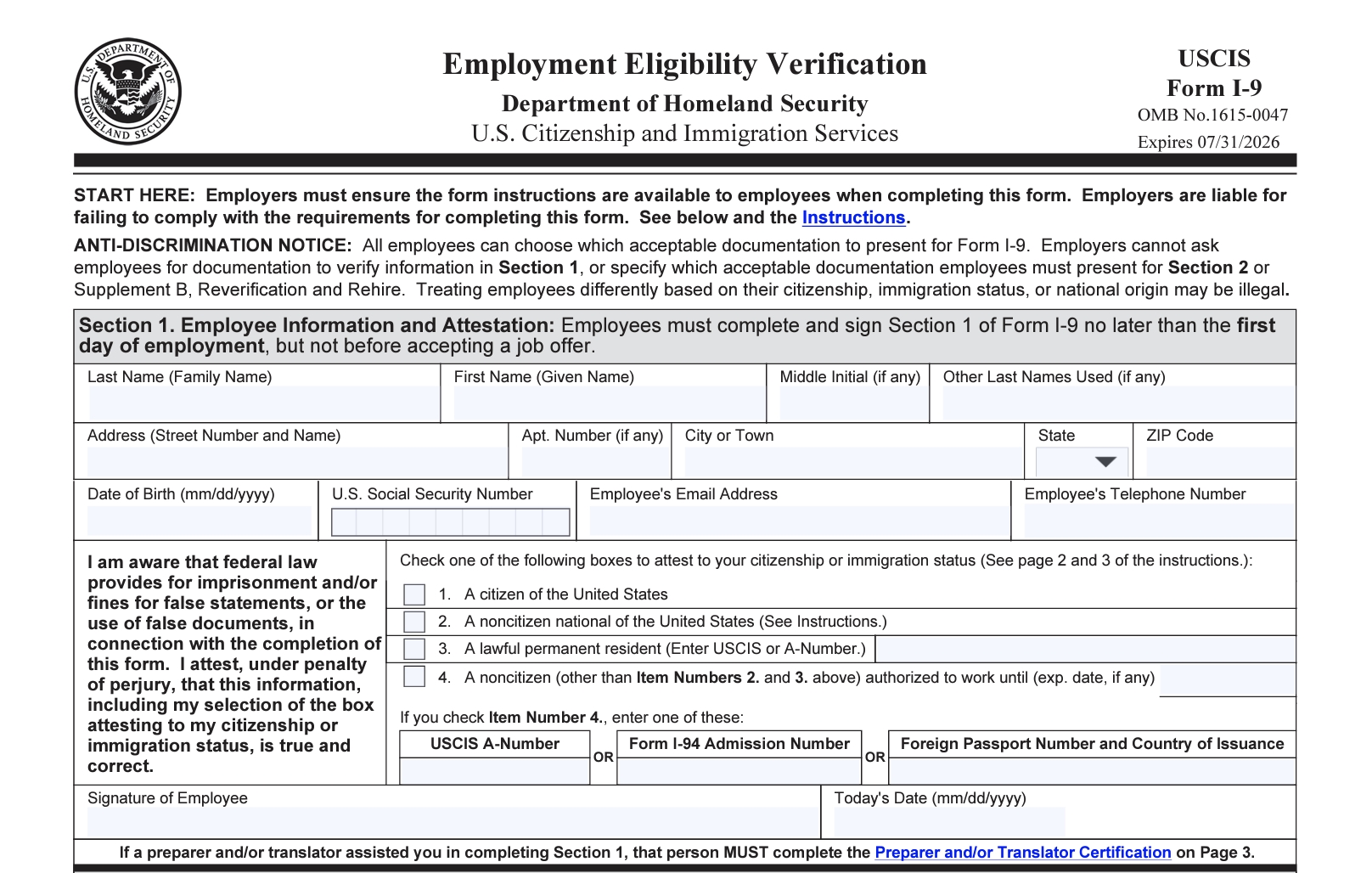 I9 Form 2024 Update I9 Form 2024